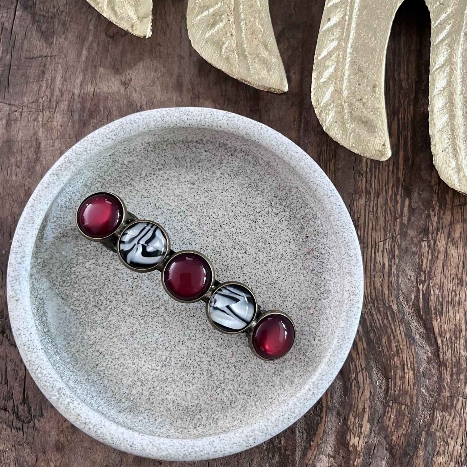 Haarklem L bordeaux rood