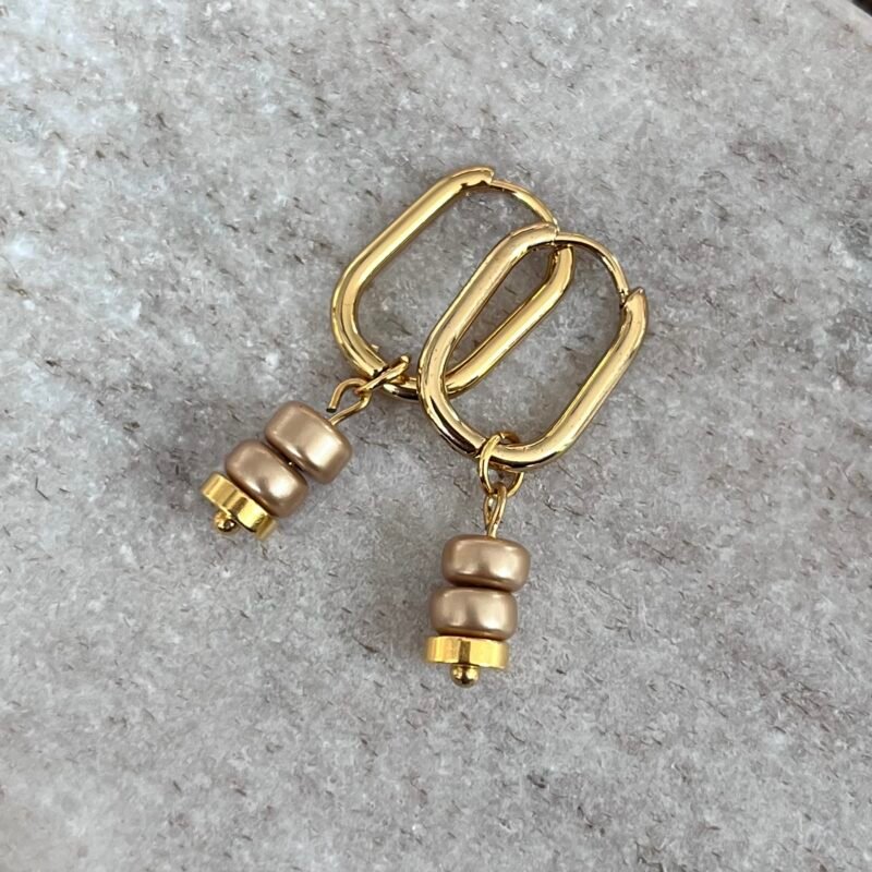 oorbellen bruin/goud