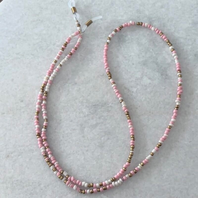 Brillenkoord zacht roze beige