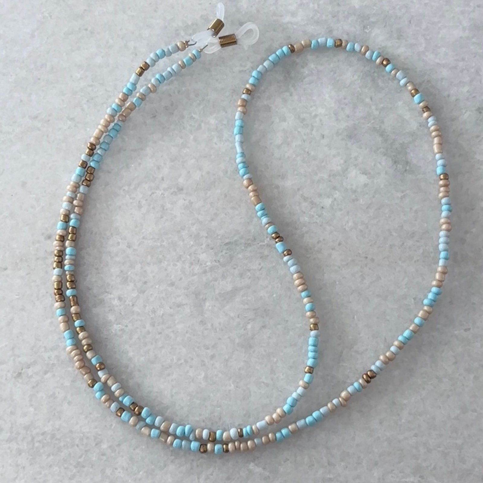 Brillenkoord blauw beige