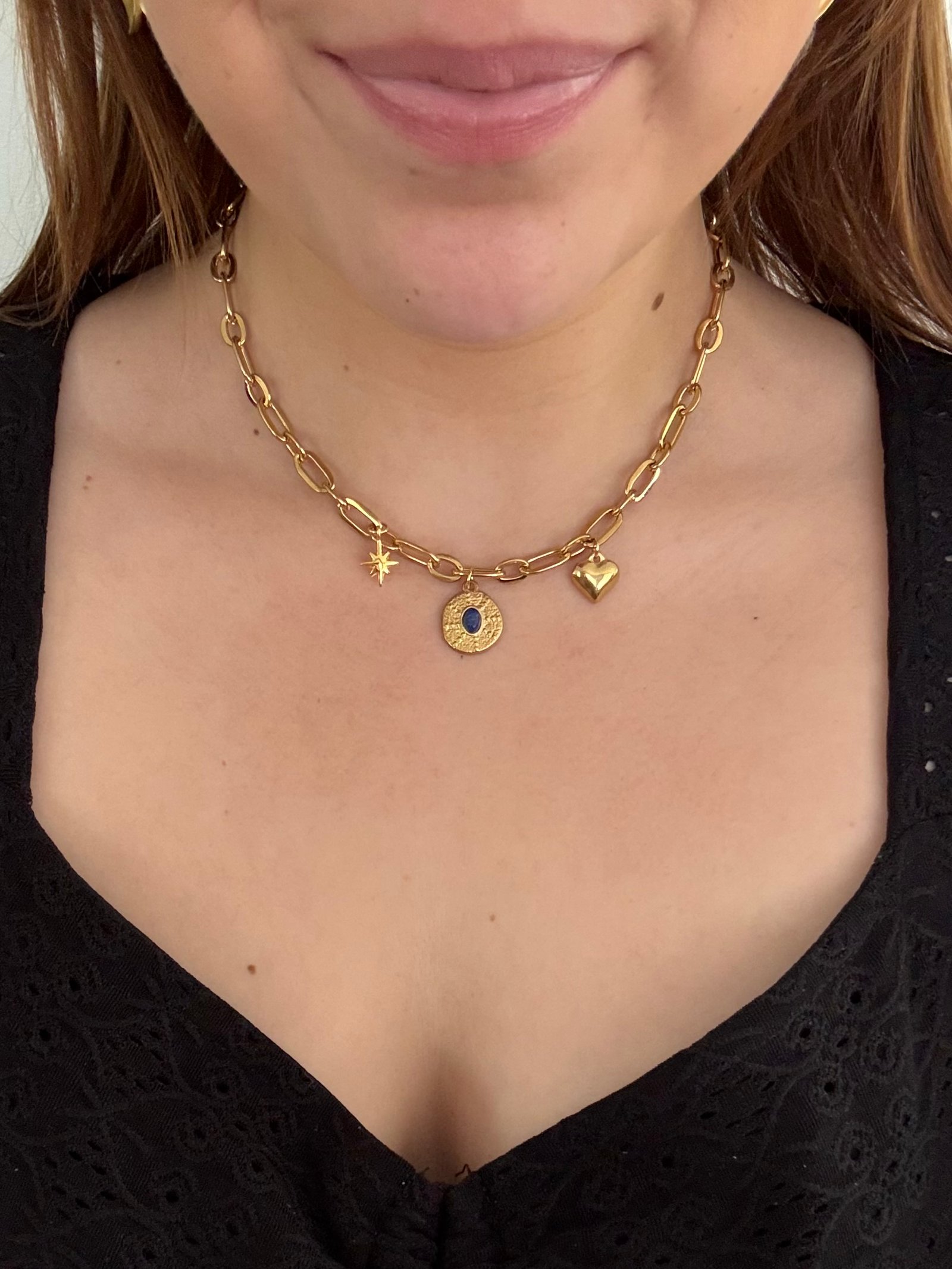 ketting steen donker blauw