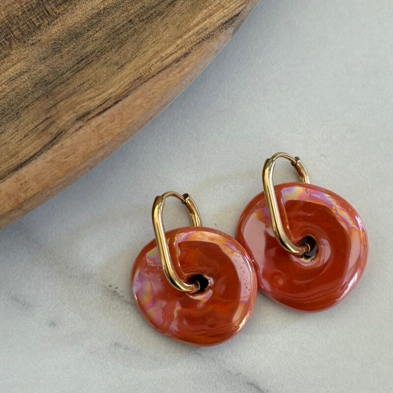 Oorbellen warm oranje