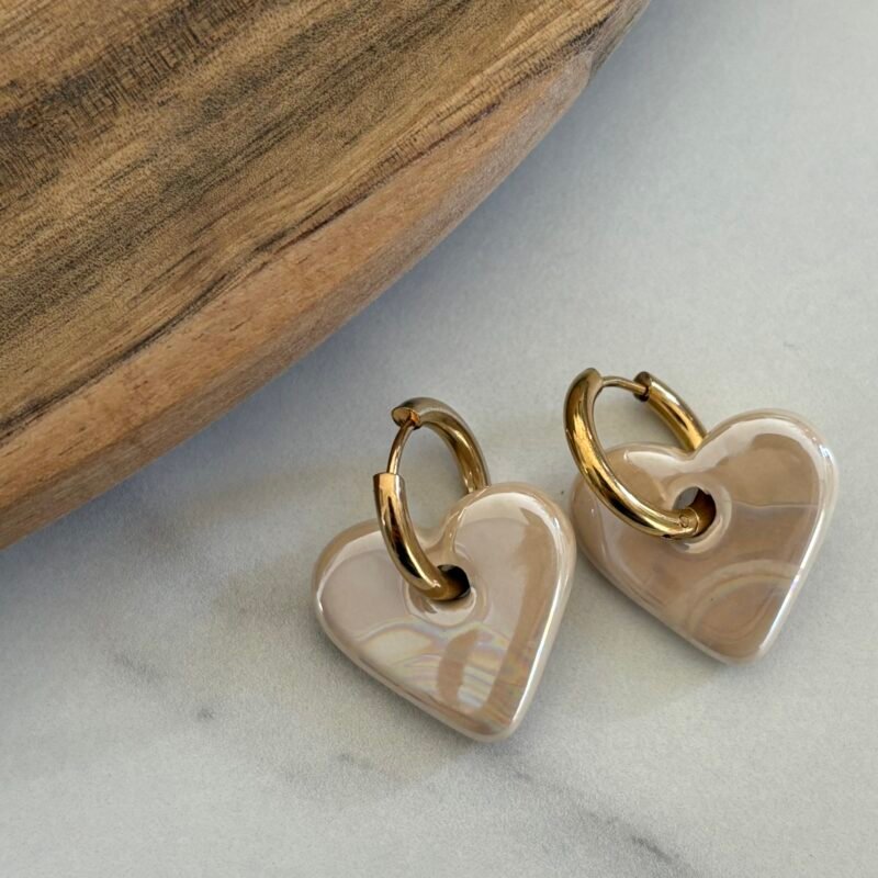 Oorbellen beige
